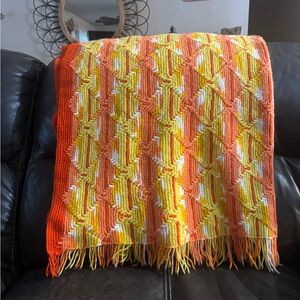 vintage crochet throw blanket
